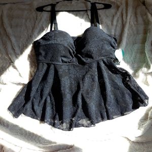 Torrid lace swing padded swim/tankini top